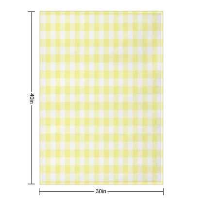 Sunny Yellow Gingham Checked Pattern Throw Blanket