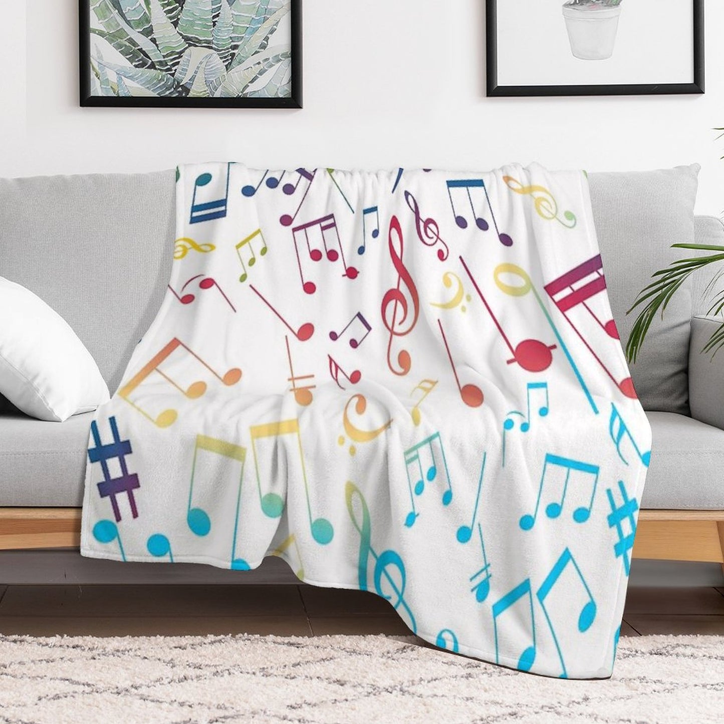 Musical Notes XIII Throw Blanket