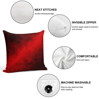 Red Smoke Soft Shrink-Resistant Throw Pillow