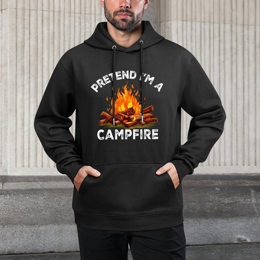 Pretend Im Campfire Camping Holiday Funny Halloween Costume Easy Care Hoodie