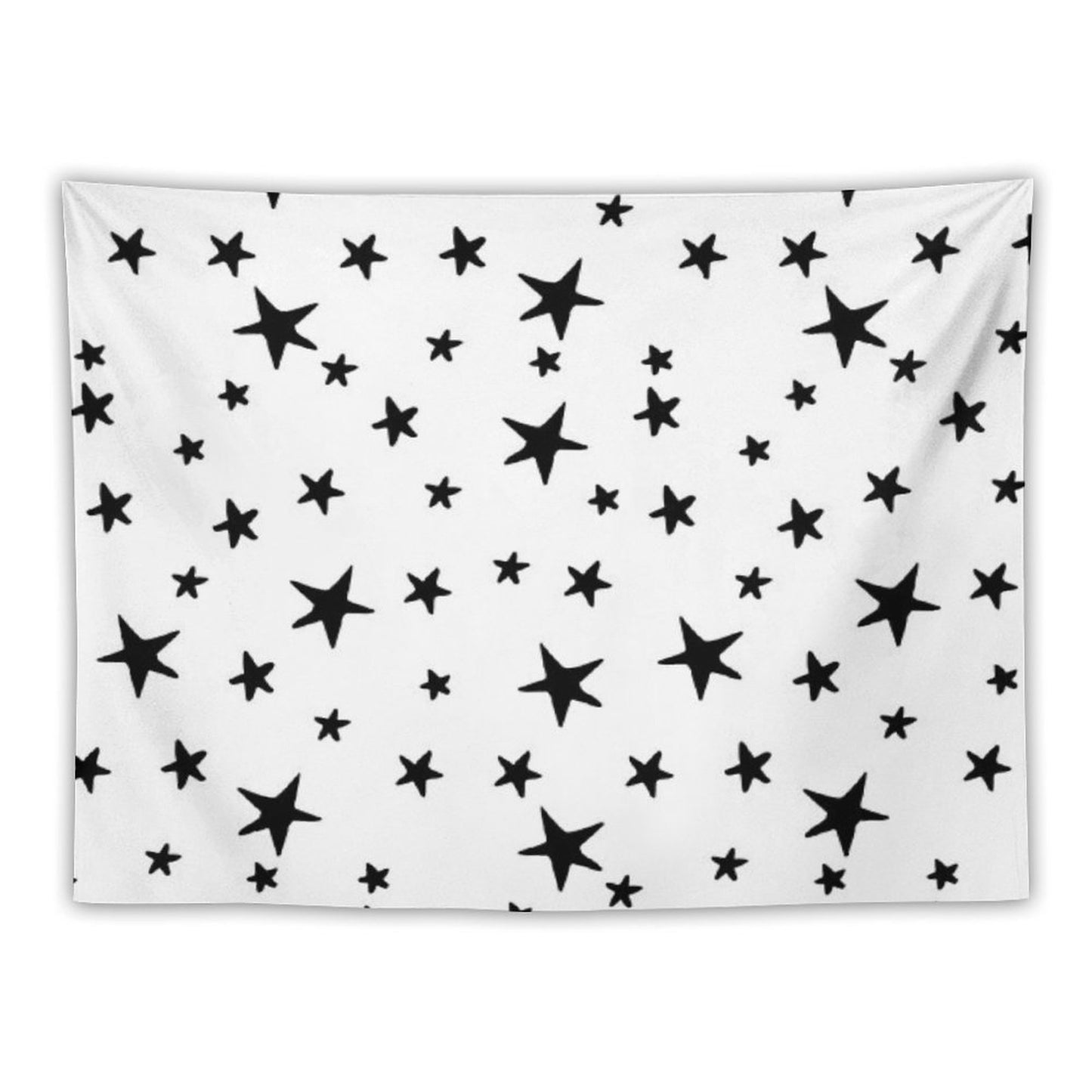 Stars - Black on White Tapestry
