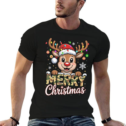 Merry Christmas Reindeer Camouflage Xmas Matching Family  Odor-resistant T-Shirt