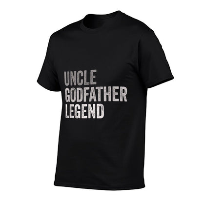 Funny Uncle Godparent Hero Message Uncle Godfather Legend For A Favorite Uncle Family Baptism - Black, Small,, Classic Fit, Roun T-Shirt