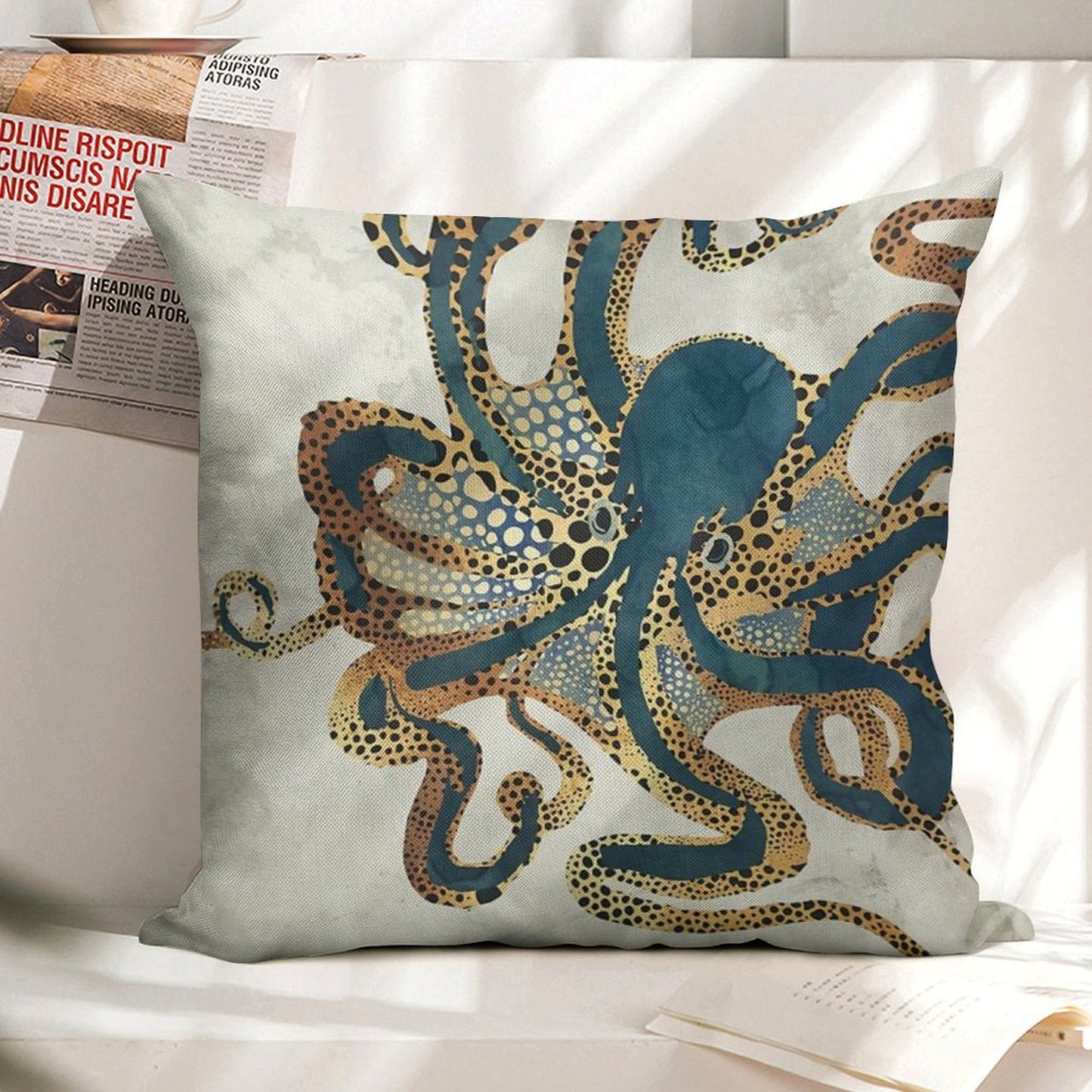 Underwater Dream VI Linen Throw Pillow Cover