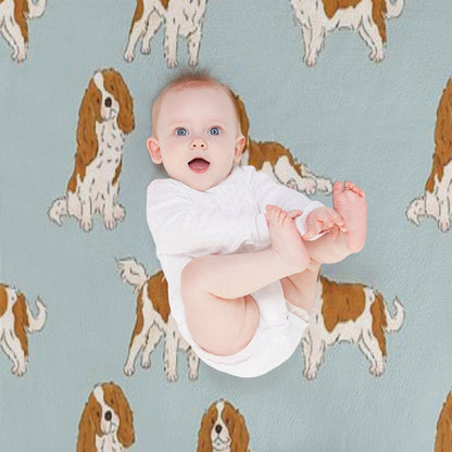 Blenheim Cavalier King Charles Spaniel Dog Throw Blanket