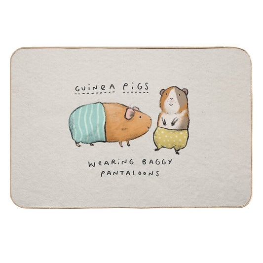 Guinea Pigs Wearing Baggy Pantaloons  Toxin-Free Bath Mat