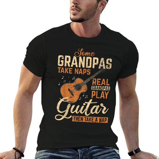 Real Grandpas Play Guitar Then Take Nap Funny Guitarist T-Shirt