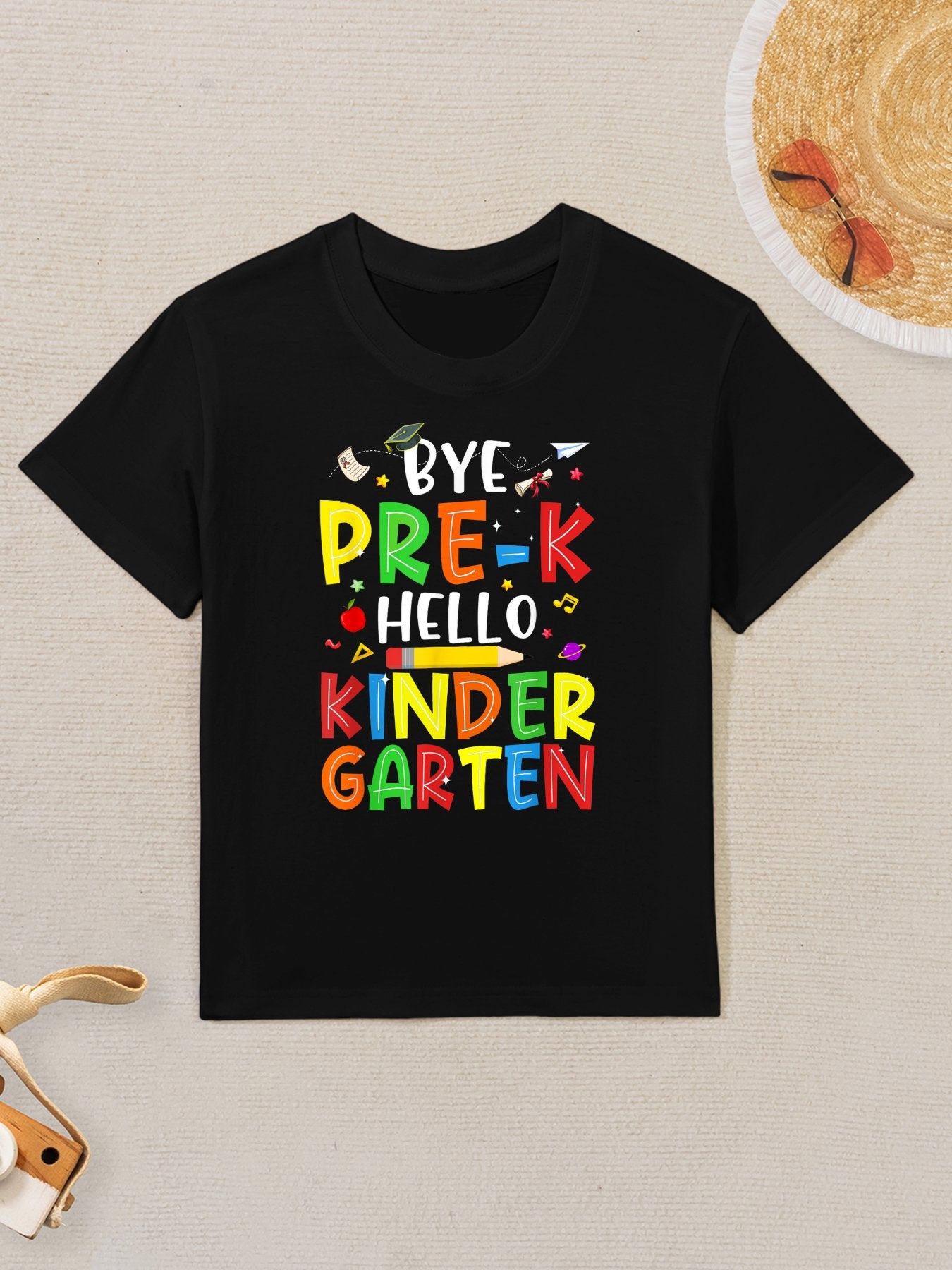 Graduation Bye Pre-K Hello Kindergarten Back to School Kids Kids T-Shirt