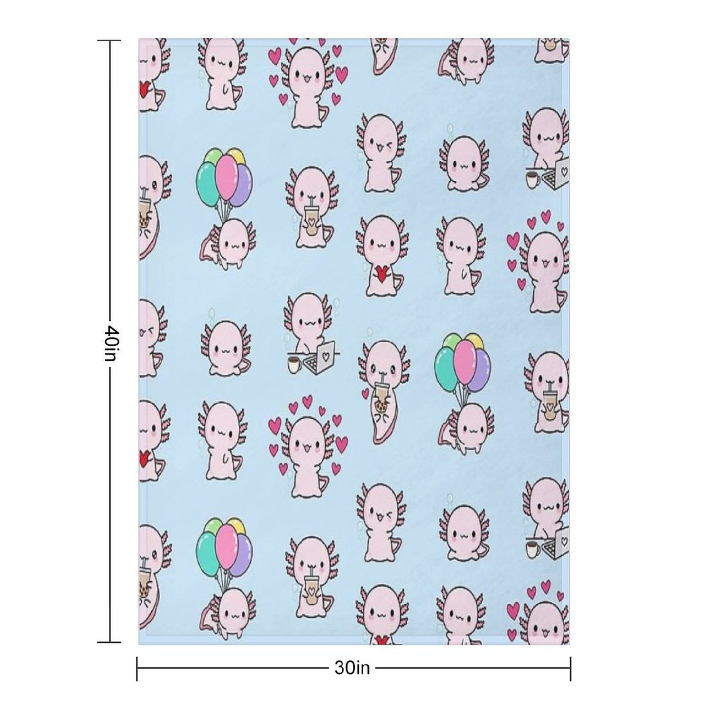 Copia De Cute Axolotl, Set Throw Blanket