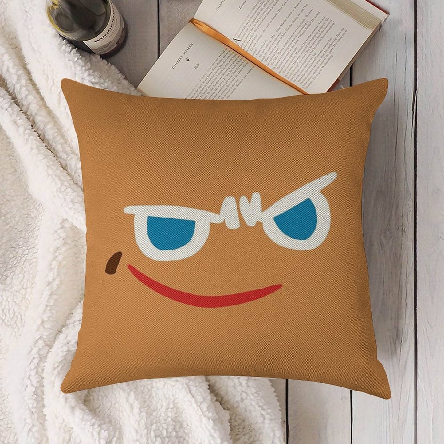 Gingerbrave Cursed Face Linen Throw Pillow Cover