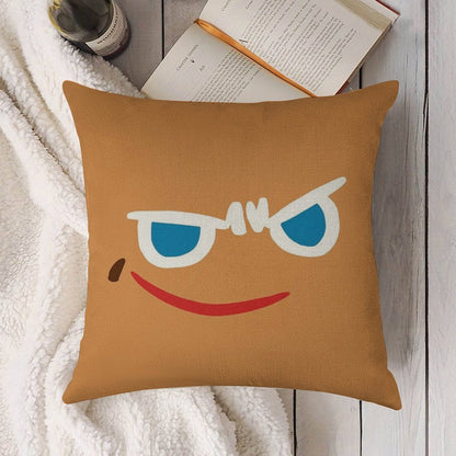 Gingerbrave Cursed Face Linen Throw Pillow Cover
