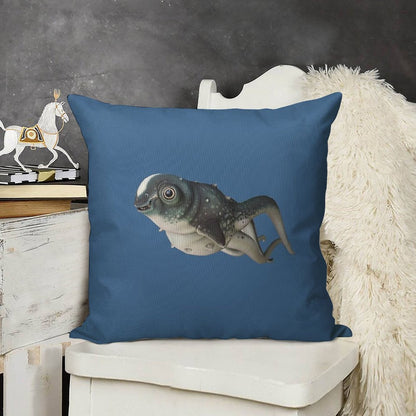 CuteFish Linen Throw Pillow Cover