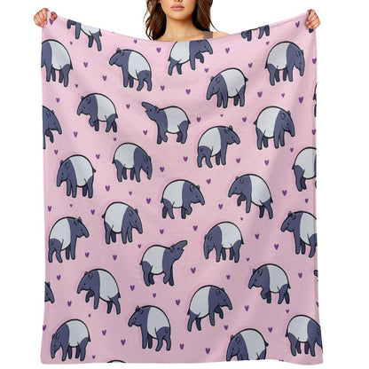 Tiny Tapirs Throw Blanket