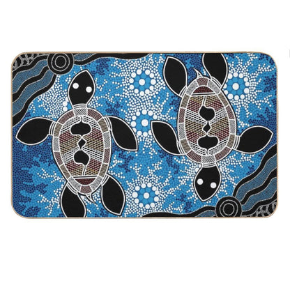 Authentic Aboriginal Art  - Sea Turtles Bath Mat