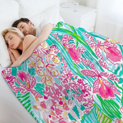 Orchid Summer Throw Blanket