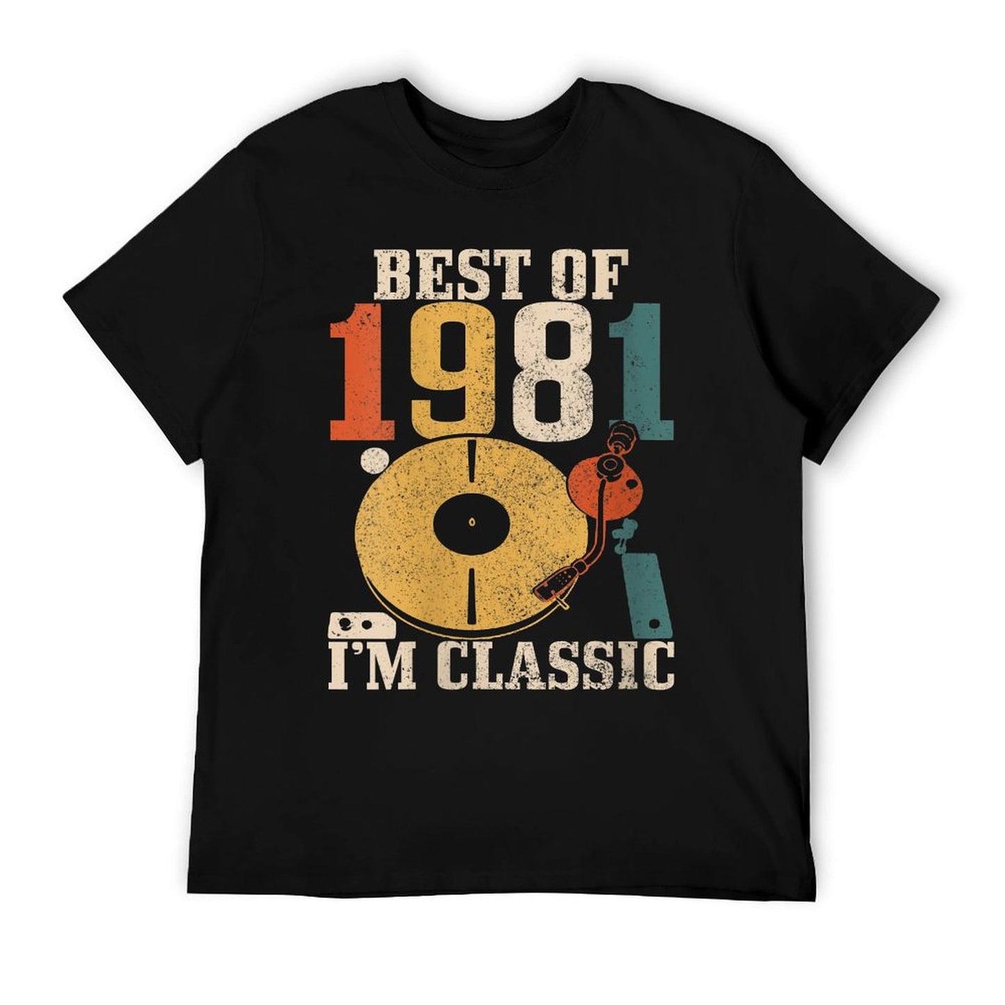 Womens Best Of 1981 I&#39;m Classic 40th Birthday Gift Vintage Vinyl DJ  Moisture-wicking T-Shirt
