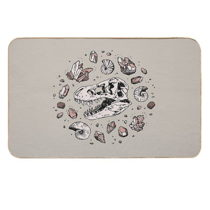 Geo-rex Vortex  Rose Quartz  Dinosaur Skull Fossil Art  Versatile Bath Mat