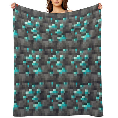 Deepslate Diamond Ore Throw Blanket