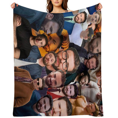 Chris Evans Photo Collage Throw Blanket