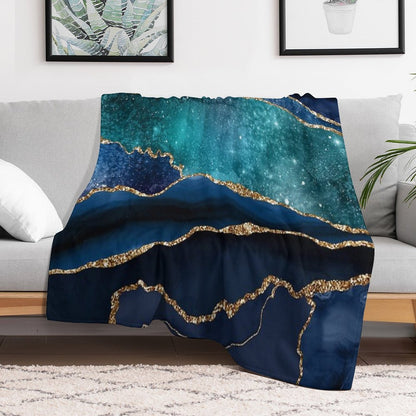 Glamour Milky Way Faux Marble Galaxy Throw Blanket