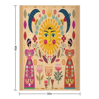 Folk Art Inspired By The Fabulous Frida Throw Blanket