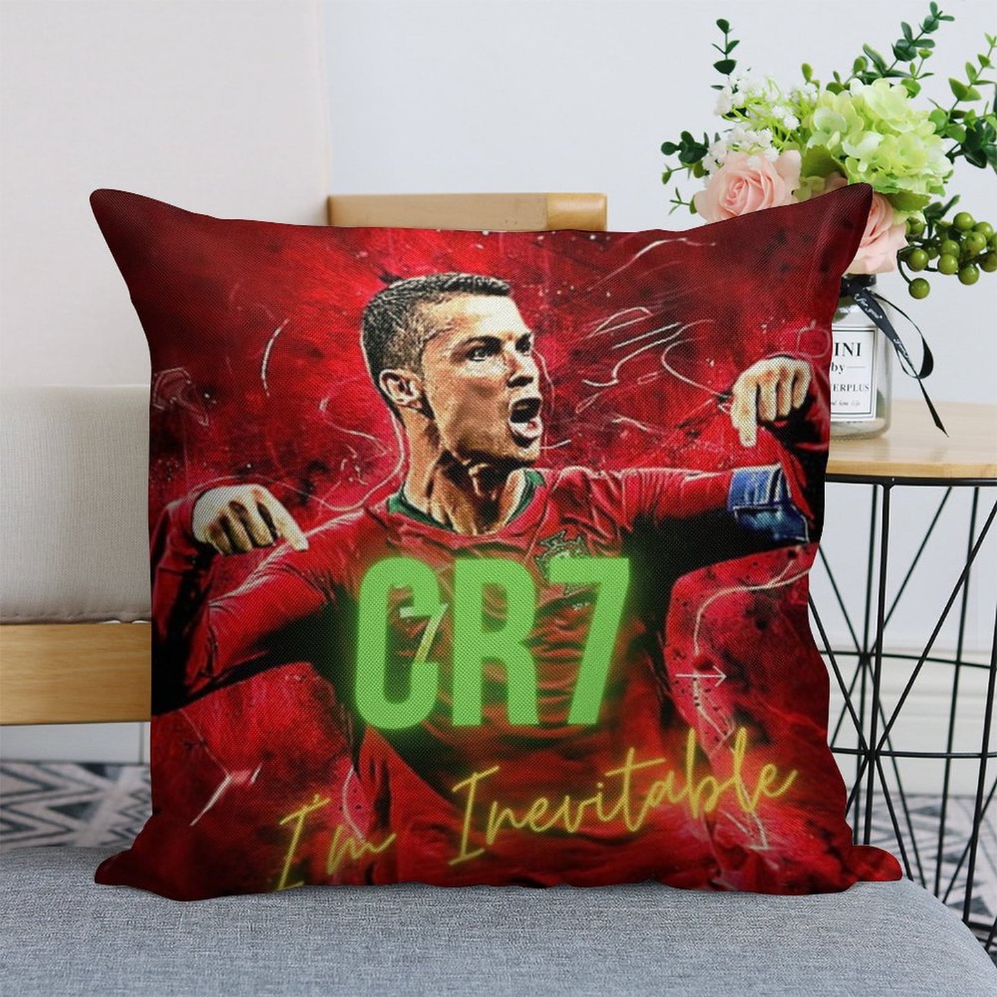 CR7 Linen Throw Pillow Cover