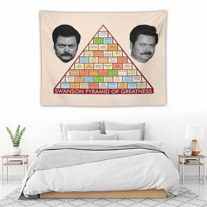 Ron Swanson Pyramid of Greatness Tapestry