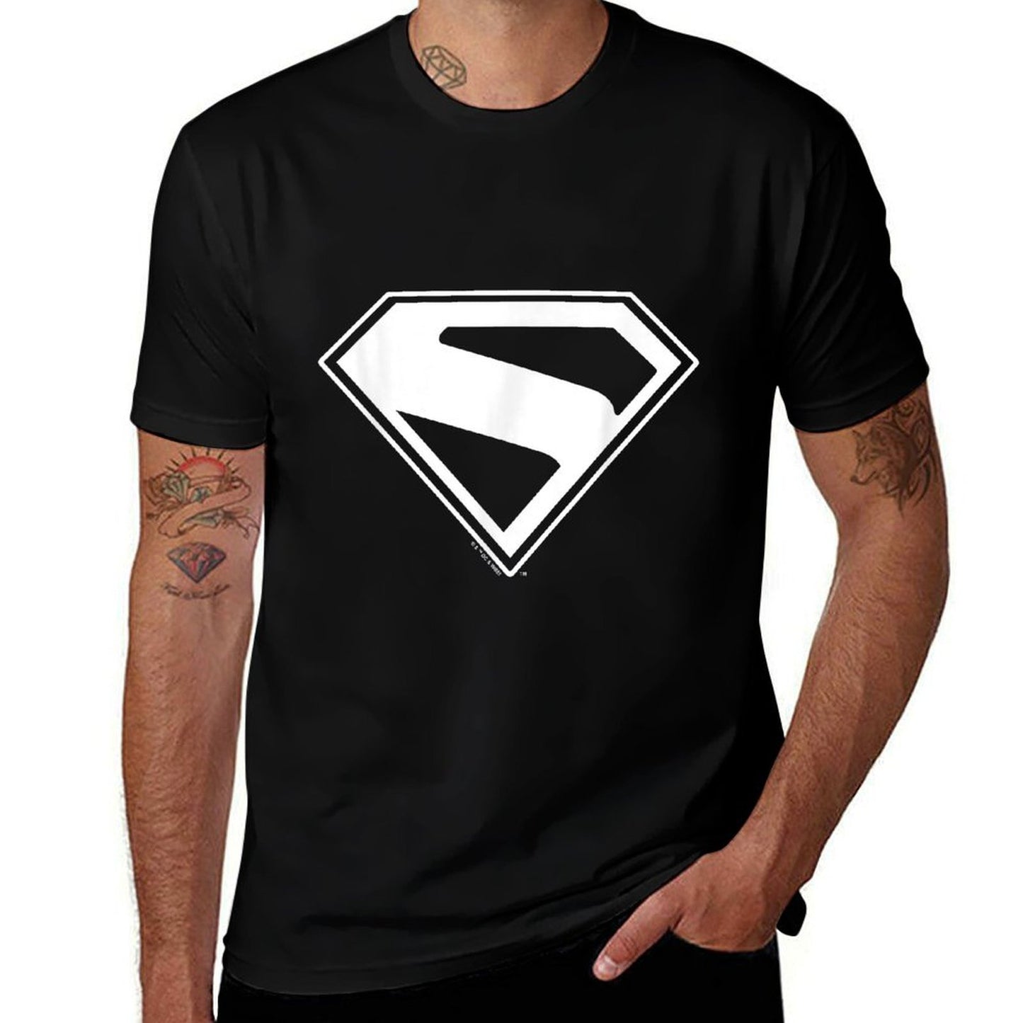 Superman (2025) Superman New Logo  Rolled Sleeves T-Shirt
