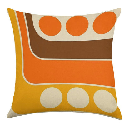 Retro Geometric Design 653 Linen Throw Pillow Cover