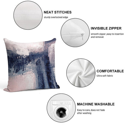 Pink And Navy 1 Soft High-Density Material Throw Pillow