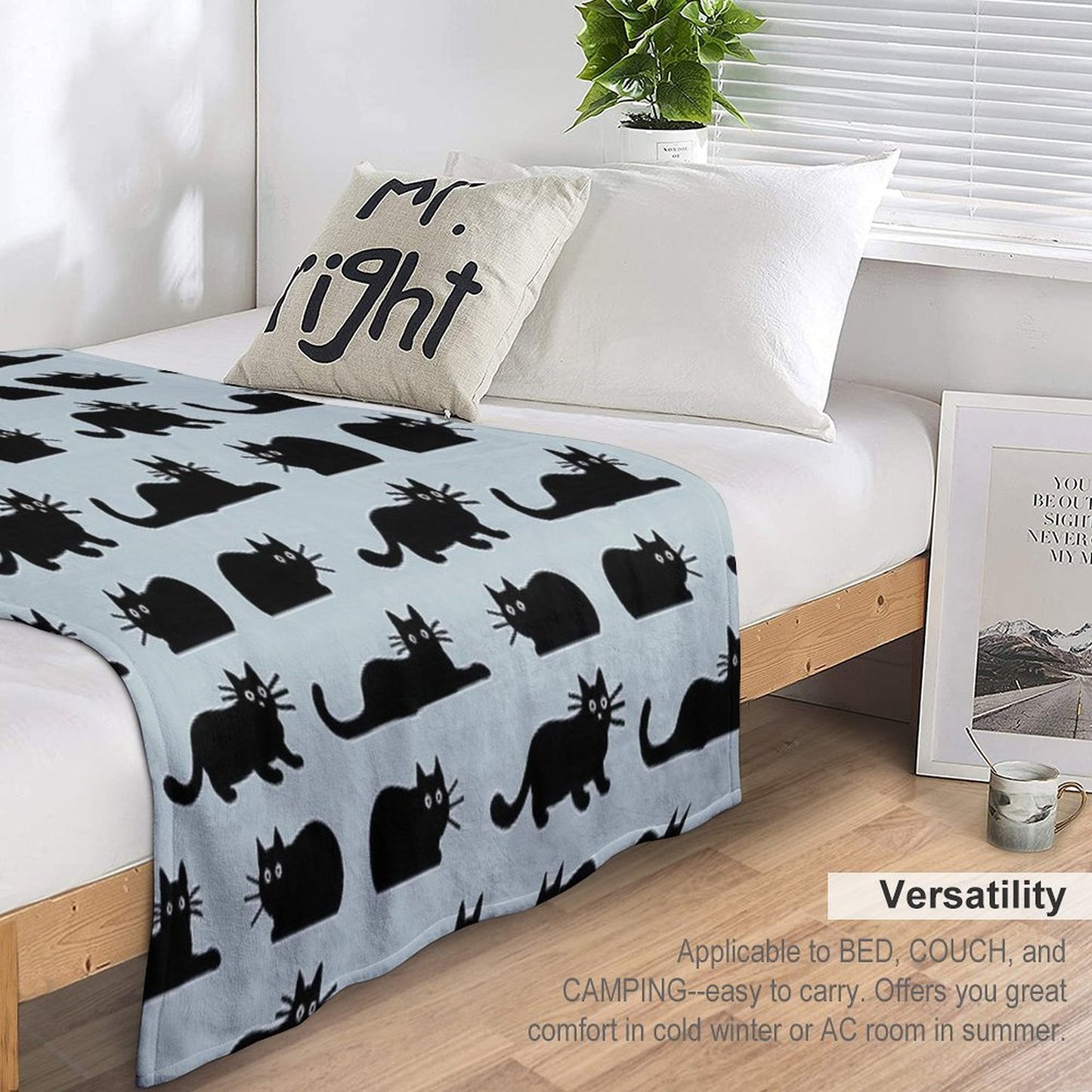 Black Cat Throw Blanket