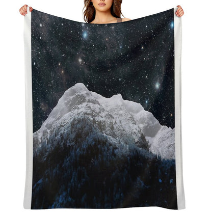 Mountains Attracts Galaxy Throw Blanket