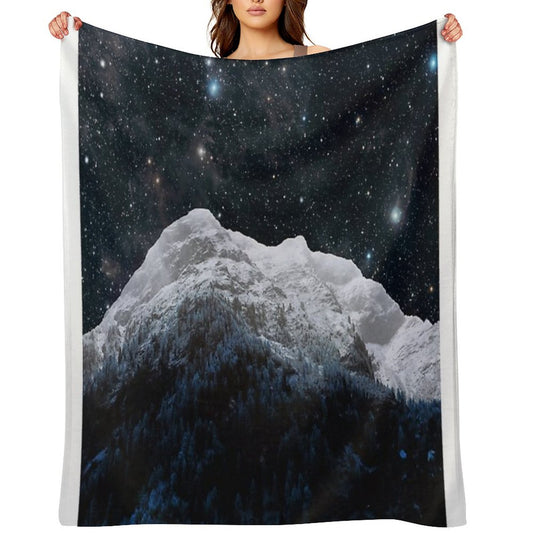 Mountains Attracts Galaxy Throw Blanket