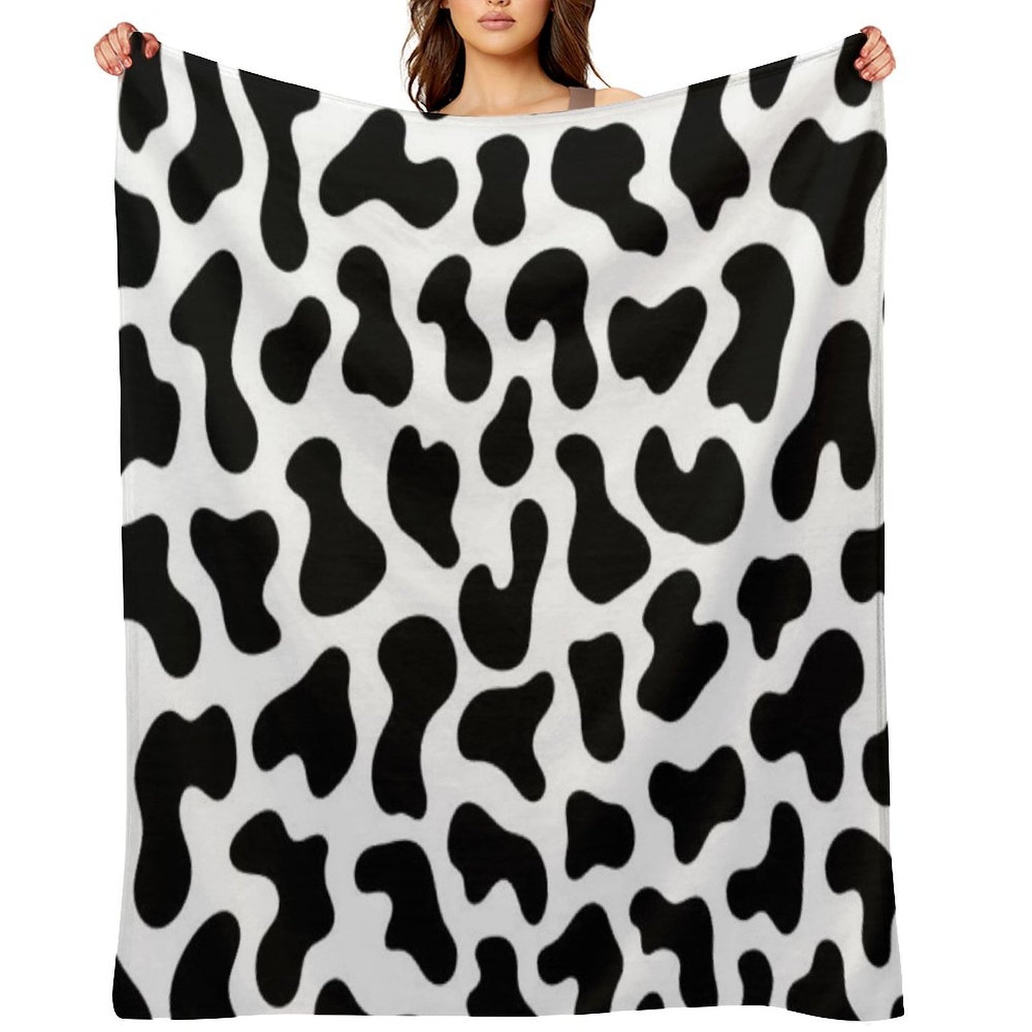 Black Leopard Print Throw Blanket