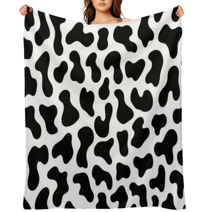 Black Leopard Print Throw Blanket