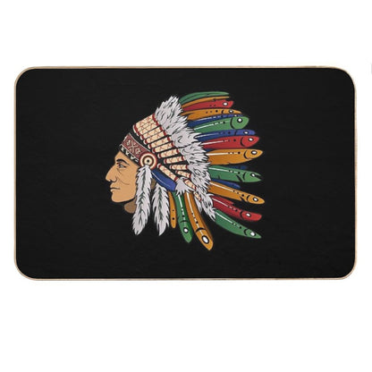 Indian Chief With Headdress Bath Mat