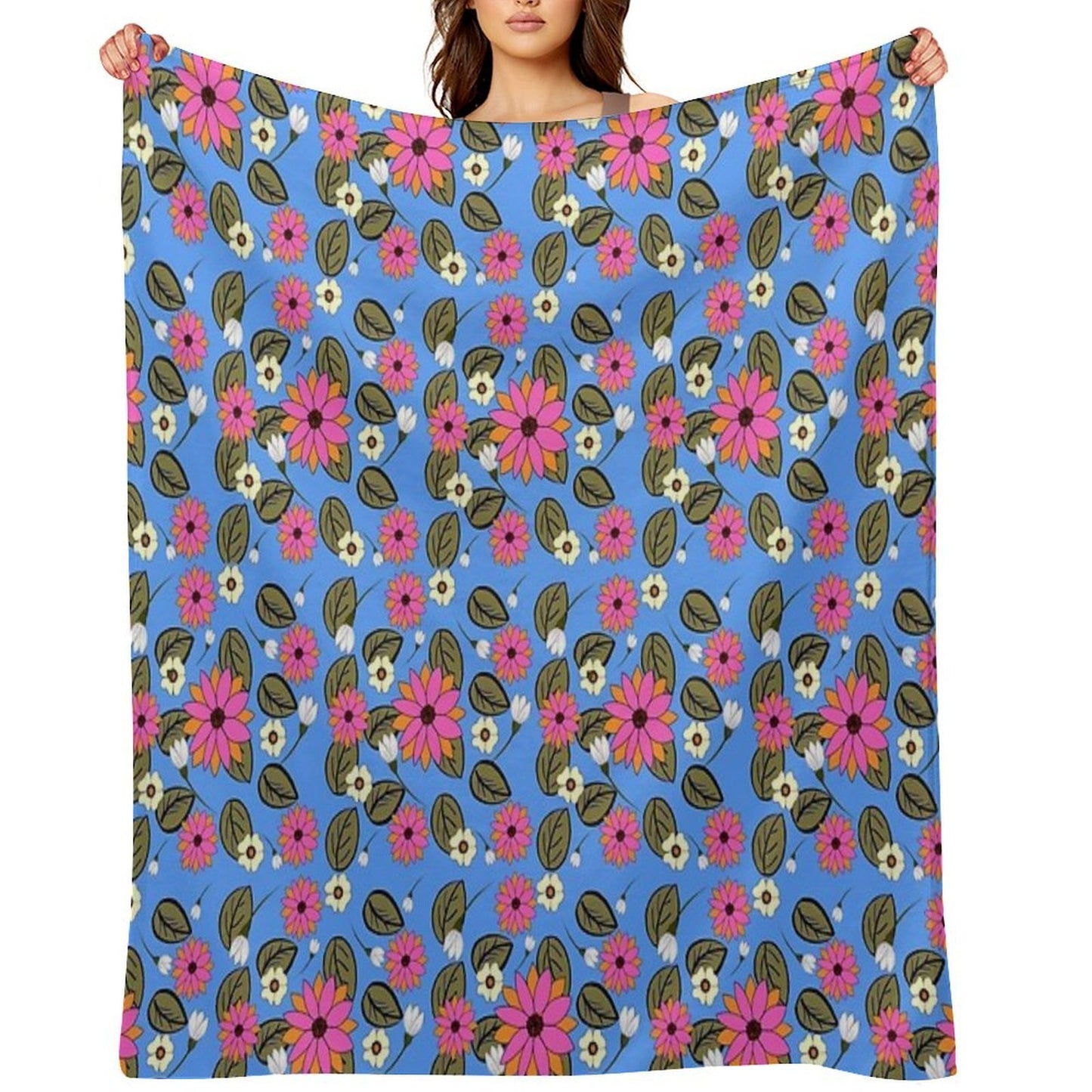 Hippy Dippy Blue Throw Blanket