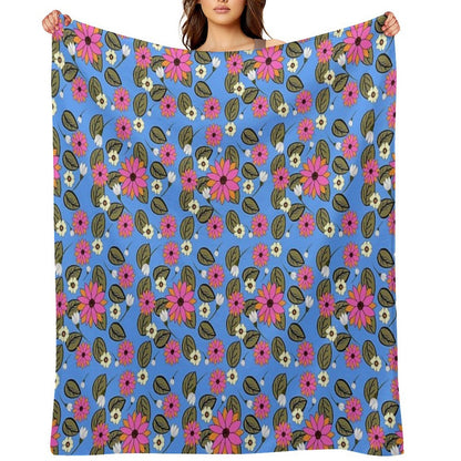 Hippy Dippy Blue Throw Blanket