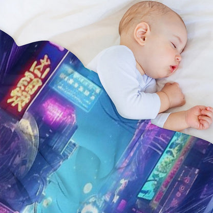 Cyberpunk Tokyo Dreamscape Throw Blanket
