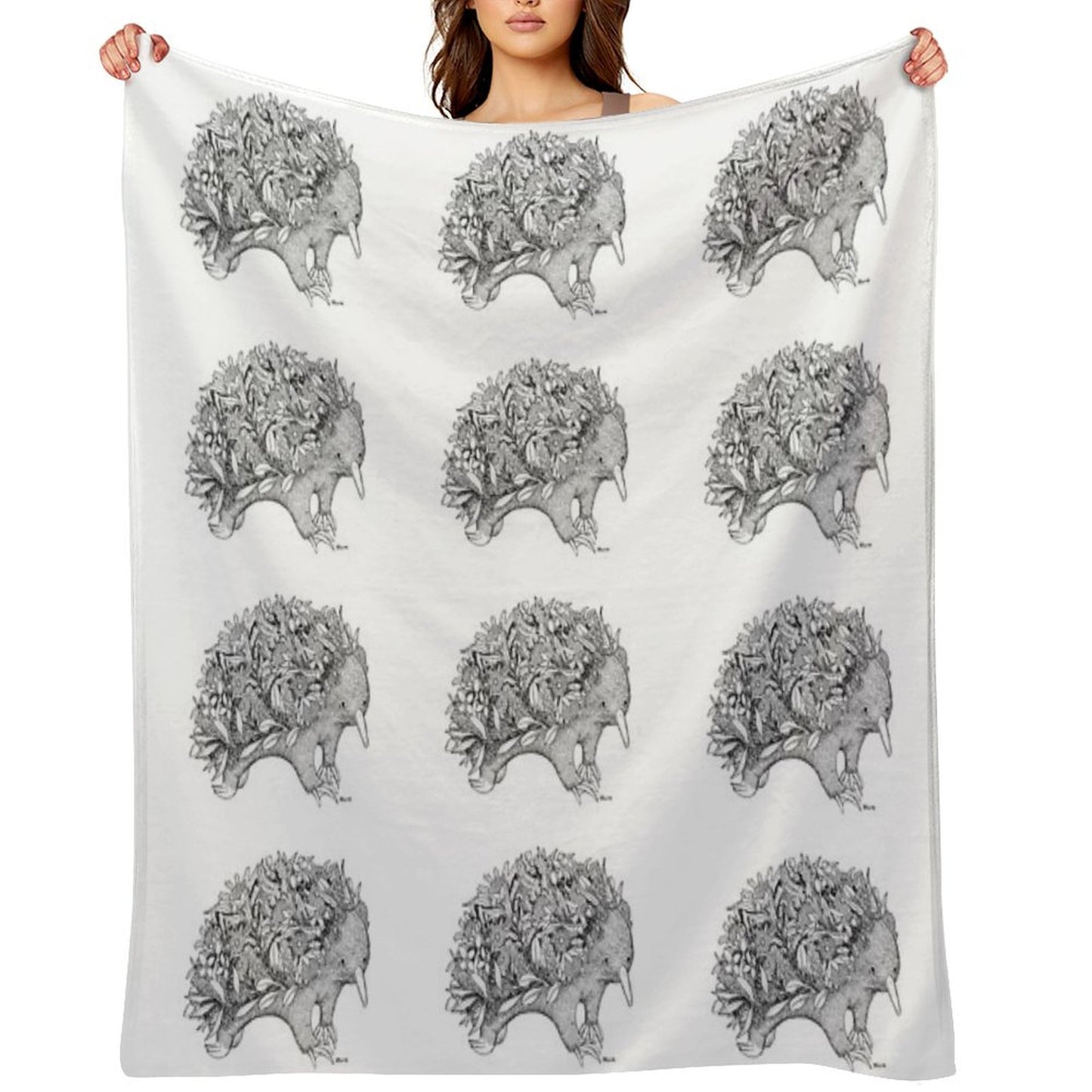Botanical Echidna Throw Blanket