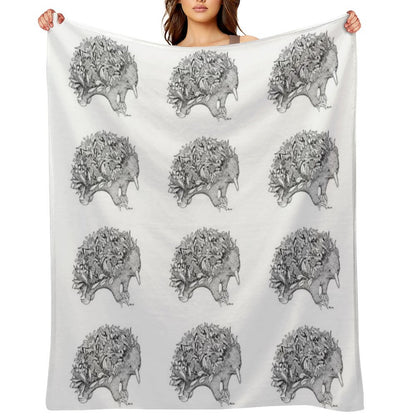 Botanical Echidna Throw Blanket