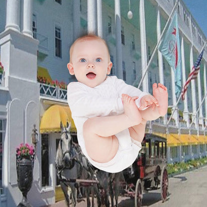 Carriage at The Grand Hotel, Mackinac Island, Michigan Throw Blanket