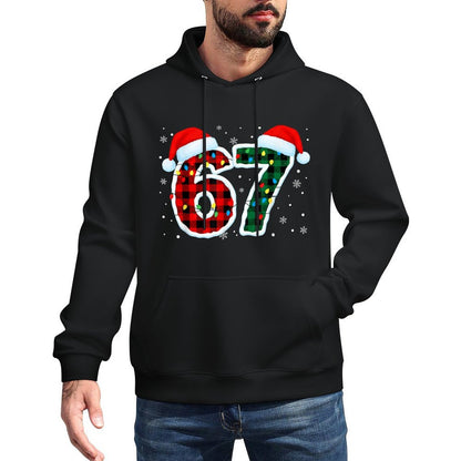 Funny 67 Six Seven Meme Christmas Pajamas Holiday Number 67 Moisture-Wicking Hoodie