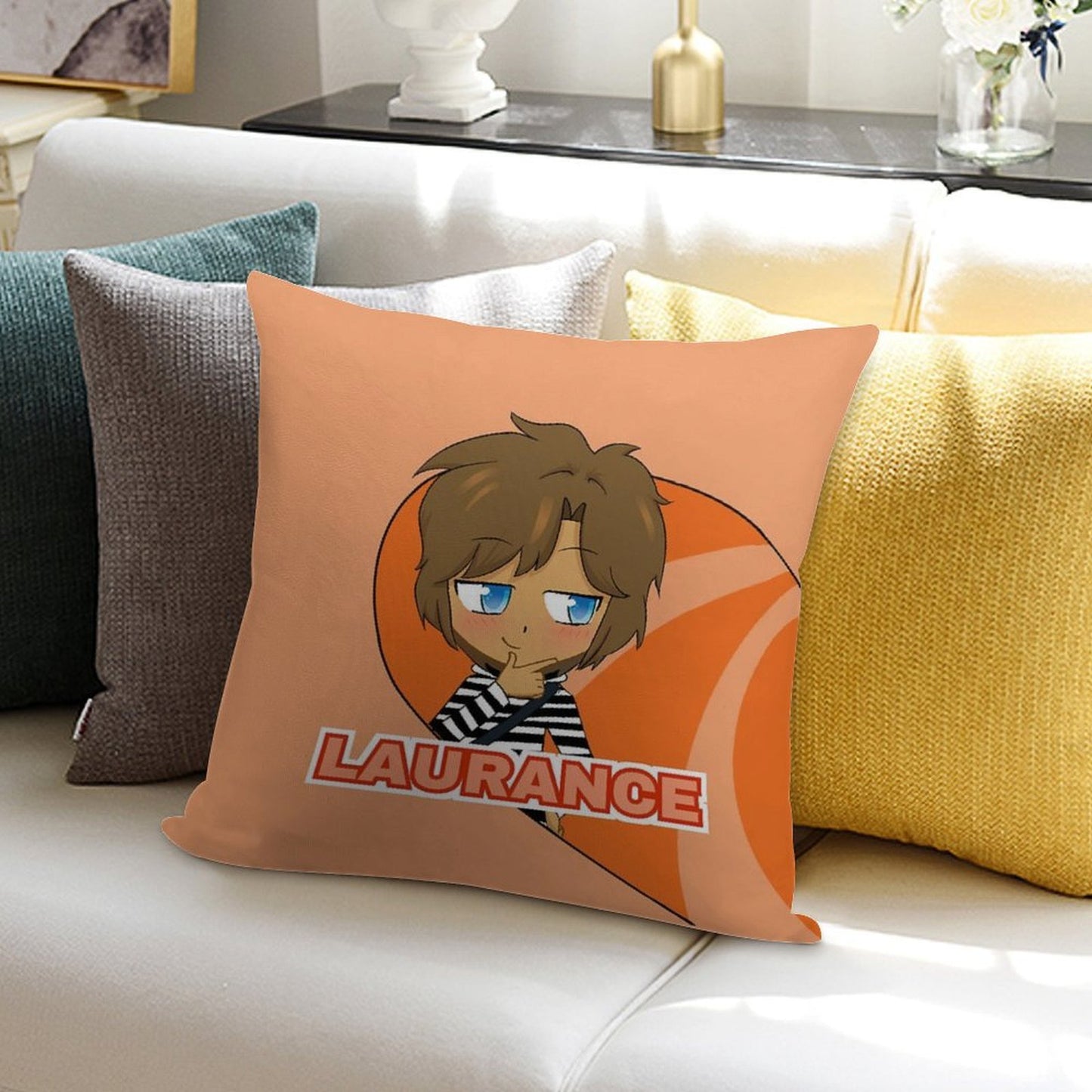 Laurance Zvhal Pillow (blue Eyes Edition) Soft Durable Construction Throw Pillow