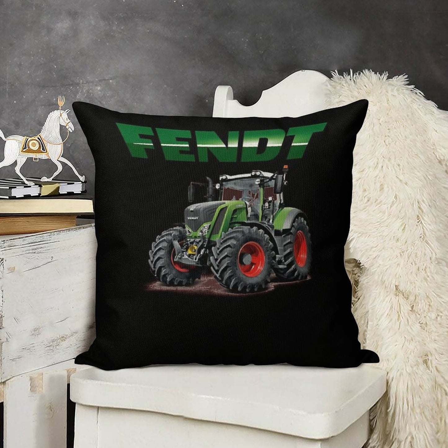 Fendt German Tractors Linen Throw Pillow Cover