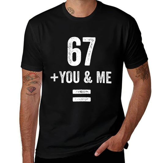 Funny Six Seven 6 7 Meme Gen Alpha Slang 67 + You  Me = 6 9  Slim-fit Cut T-Shirt