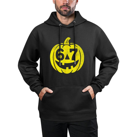 Halloween Jack O Lantern Funny Six Seven Meme Kangaroo Pocket Hoodie
