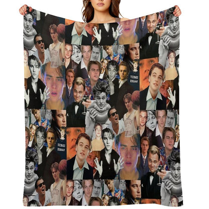Leonardo Dicaprio Collage Throw Blanket