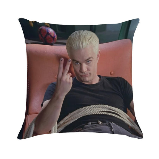 Spike Peace Sign Buffy The Vampire Slayer Soft Skin-Friendly Throw Pillow