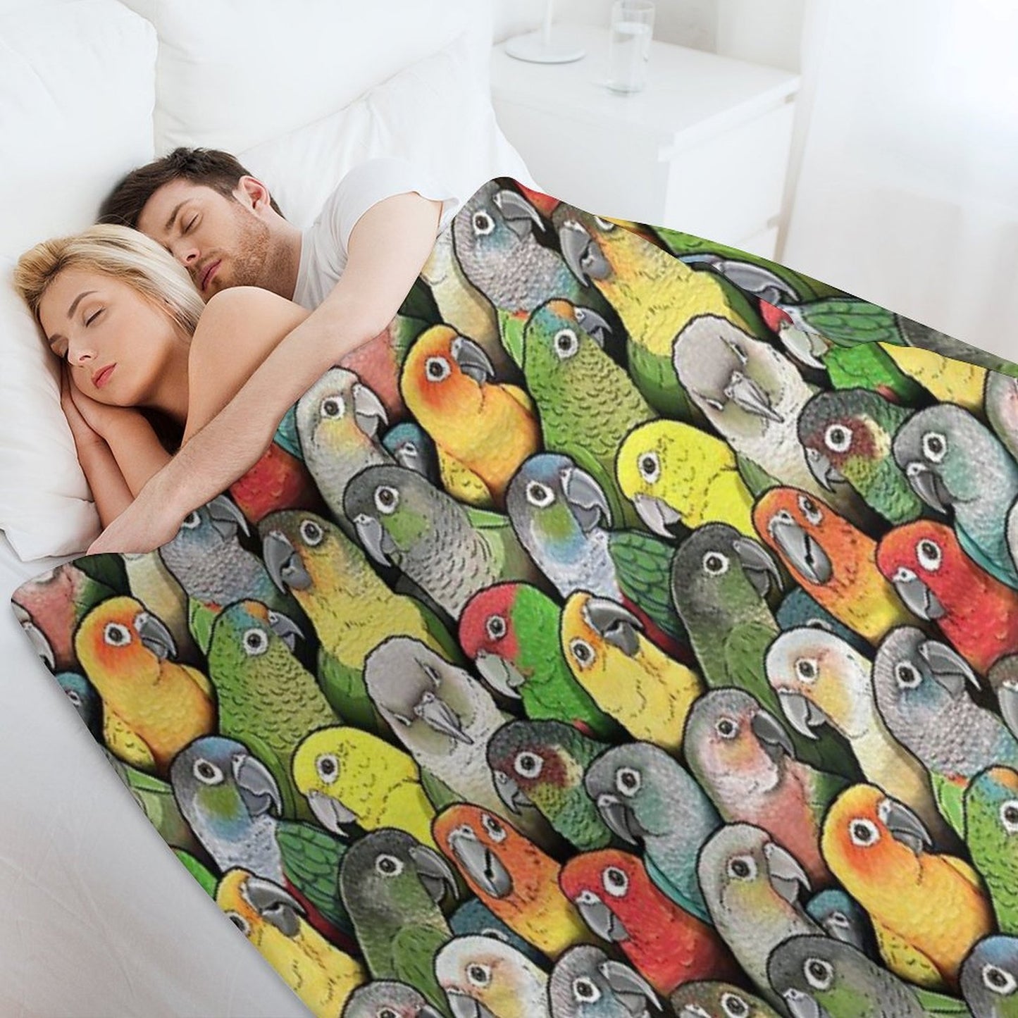 Colour of Conures Throw Blanket